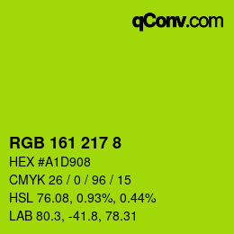 Color code: RGB 161 217 8 | qconv.com