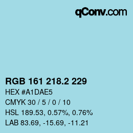 カラーコード: RGB 161 218.2 229 | qconv.com