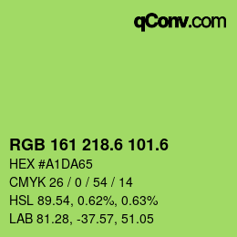 カラーコード: RGB 161 218.6 101.6 | qconv.com