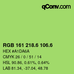 カラーコード: RGB 161 218.6 106.6 | qconv.com