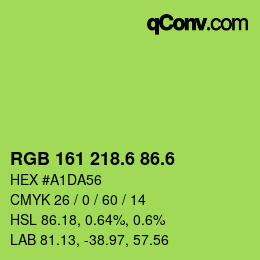カラーコード: RGB 161 218.6 86.6 | qconv.com