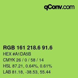カラーコード: RGB 161 218.6 91.6 | qconv.com