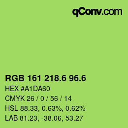 カラーコード: RGB 161 218.6 96.6 | qconv.com