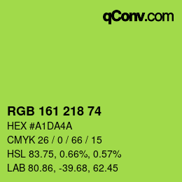 Color code: RGB 161 218 74 | qconv.com