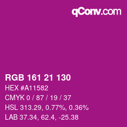 カラーコード: RGB 161 21 130 | qconv.com