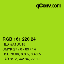 Color code: RGB 161 220 24 | qconv.com