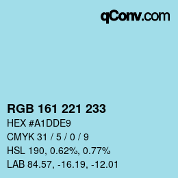 カラーコード: RGB 161 221 233 | qconv.com