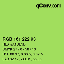 Color code: RGB 161 222 93 | qconv.com
