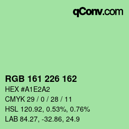 Color code: RGB 161 226 162 | qconv.com