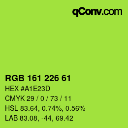 Color code: RGB 161 226 61 | qconv.com