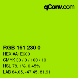 Color code: RGB 161 230 0 | qconv.com