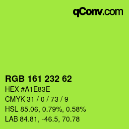 Color code: RGB 161 232 62 | qconv.com