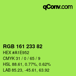 Color code: RGB 161 233 82 | qconv.com