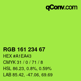 Color code: RGB 161 234 67 | qconv.com