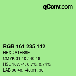 Color code: RGB 161 235 142 | qconv.com