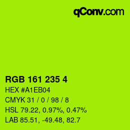 カラーコード: RGB 161 235 4 | qconv.com