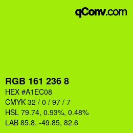 Color code: RGB 161 236 8 | qconv.com