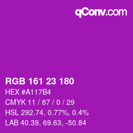 カラーコード: RGB 161 23 180 | qconv.com