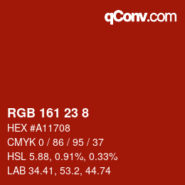 Color code: RGB 161 23 8 | qconv.com