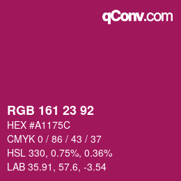 颜色代码: RGB 161 23 92 | qconv.com