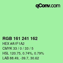 Color code: RGB 161 241 162 | qconv.com