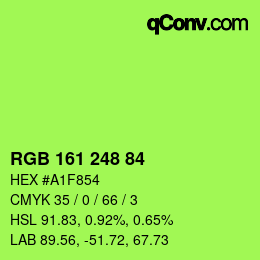Color code: RGB 161 248 84 | qconv.com