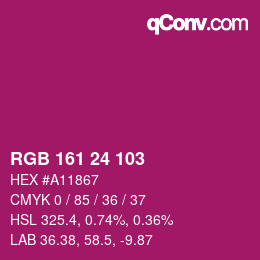 カラーコード: RGB 161 24 103 | qconv.com