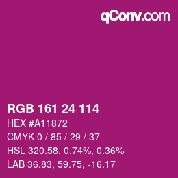 颜色代码: RGB 161 24 114 | qconv.com