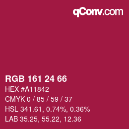 Color code: RGB 161 24 66 | qconv.com