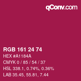 カラーコード: RGB 161 24 74 | qconv.com