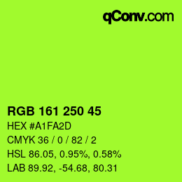 Color code: RGB 161 250 45 | qconv.com