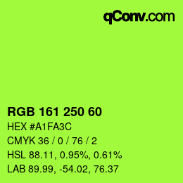 カラーコード: RGB 161 250 60 | qconv.com