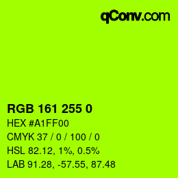 Color code: RGB 161 255 0 | qconv.com
