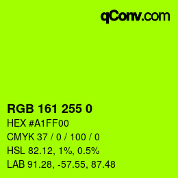 カラーコード: RGB 161 255 0 | qconv.com