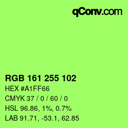 カラーコード: RGB 161 255 102 | qconv.com