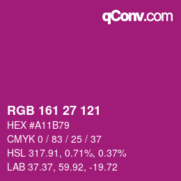 カラーコード: RGB 161 27 121 | qconv.com