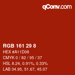 颜色代码: RGB 161 29 8 | qconv.com