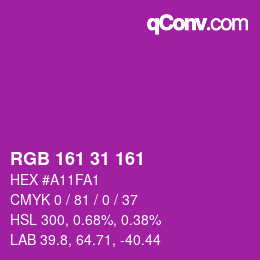 Color code: RGB 161 31 161 | qconv.com