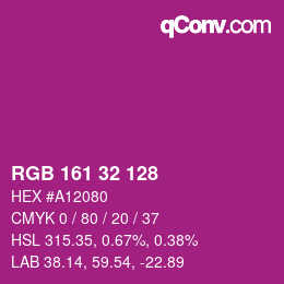 Color code: RGB 161 32 128 | qconv.com