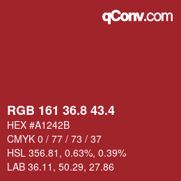 カラーコード: RGB 161 36.8 43.4 | qconv.com