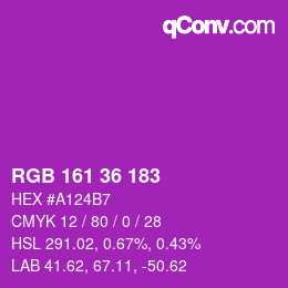 颜色代码: RGB 161 36 183 | qconv.com