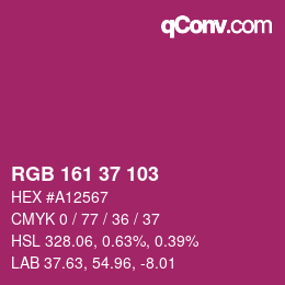 カラーコード: RGB 161 37 103 | qconv.com