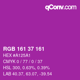 カラーコード: RGB 161 37 161 | qconv.com