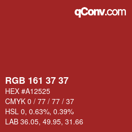 Color code: RGB 161 37 37 | qconv.com