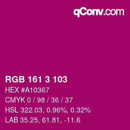 カラーコード: RGB 161 3 103 | qconv.com