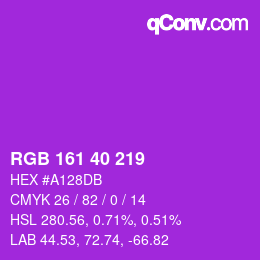 カラーコード: RGB 161 40 219 | qconv.com
