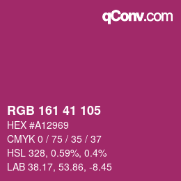 カラーコード: RGB 161 41 105 | qconv.com