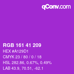 Farbcode: RGB 161 41 209 | qconv.com