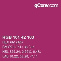 カラーコード: RGB 161 42 103 | qconv.com