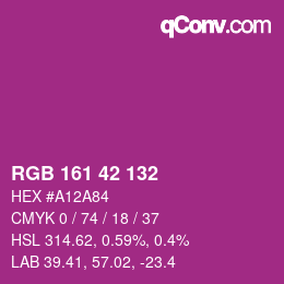 Color code: RGB 161 42 132 | qconv.com